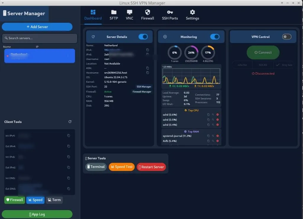 HMPIFY Server Manager Interface